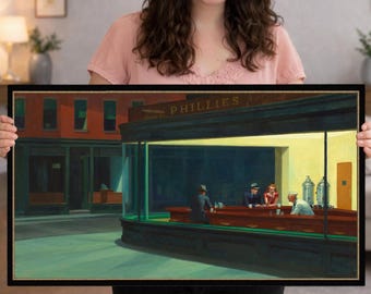 Edward Hopper - Nighthawks canvas print reproduction with framing options