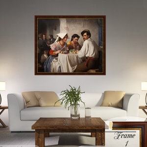 Carl Bloch Canvas Print: Roman Osteria Scene, Framed Art Available