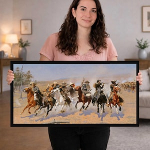 A Dash for the Timber by Frederic Remington canvas print reproduction