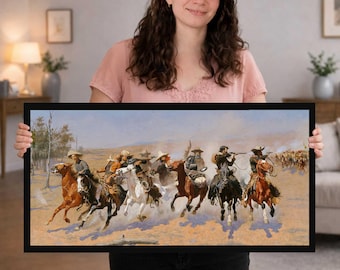 A Dash for the Timber van Frederic Remington, canvasprintreproductie
