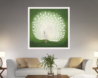 小原古邨の孔雀のアートプリント：日本の農家の壁装飾 - Etsy 日本