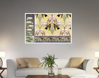 Dragonflies and Water Lilies Canvas Print: Maurice Pillard Verneuil Reproduction