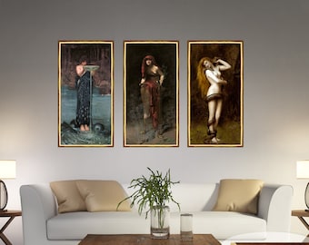 Priestess of Delphi, Circe Invidiosa, Lilith, Canvas Print Set, Collier, Waterhouse
