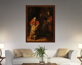 Rembrandt van Rijn, Retour du fils prodigue, impression Rembrandt, peinture fils prodigue, décor Rembrandt