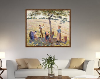 Camille Pissarro, Récolte de pommes, Impression Pissarro, Récolte de pommes Pissarro