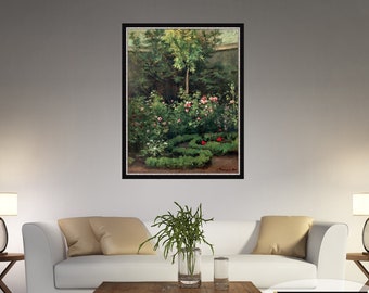 Camille Pissarro, un jardin de roses, impression de Pissarro, jardin de roses de Pissarro