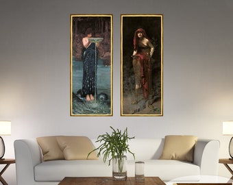 Priestess of Delphi Circe Invidiosa, Set of Prints, John William Waterhouse, John Collier, Waterhouse and Collier Prints