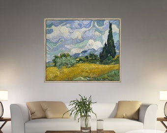 Van Gogh Wheat Field with Cypresses Art Print: Canvas Reproduction