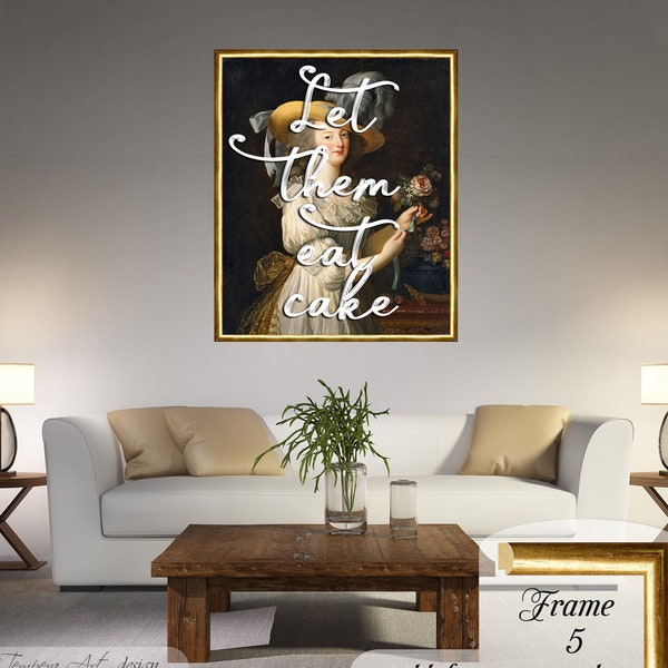 Marie Antoinette Canvas, Let Them Eat Cake, Custom Quote Print