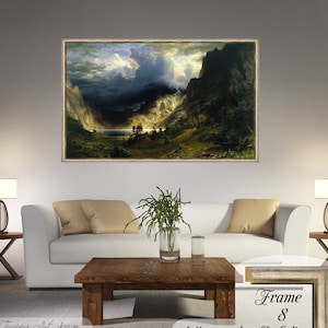 Albert Bierstadt: A Storm in the Rocky Mountains Canvas Print