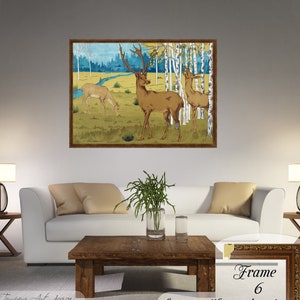 Maurice Pillard Verneuil, Ciervos, Cerfs de L&#39;animal dans la décoration, Verneuil Print