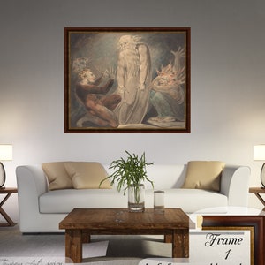 William Blake Print: The Ghost of Samuel Appearing to Saul, Canvas Art