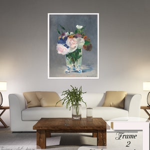 Edouard Manet, Flowers in a Crystal Vase, Edouard Manet Print, Manet Canvas