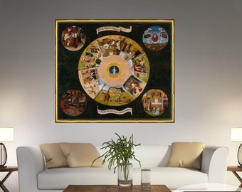 Bosch Canvas Print: The Seven Deadly Sins, The Four Last Things