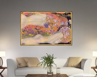 Klimt Water Serpents II Canvas Print: Framed Art Nouveau Reproduction