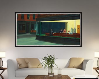 Edward Hopper, Hopper Nighthawks, toile Edward Hopper, impression Edward Hopper