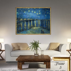 Night Over Rhone, Van Gogh Print, Starry Night Over Rhone, Van Gogh Rhone Night