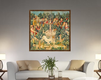 The Hunt of the Unicorn Print: Medieval Tapestry Art