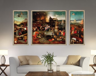 Hieronymus Bosch Triptych Canvas Print: The Temptation of St Anthony