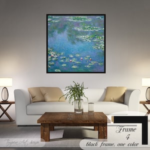 Water Lilies, Claude Monet Print, Water Lily Painting Framed - Frame 4