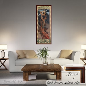 Impression sur toile « L&#39;étoile du matin » d&#39;Alphonse Mucha : reproduction Art nouveau