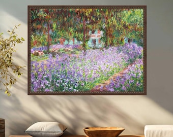 クロード・モネ、モネの庭のアイリス キャンバス ボックス