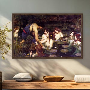 Riproduzione di stampa su tela &quot;Hylas and the Nymphs&quot; di Waterhouse
