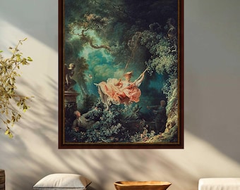 The swing canvas print reproduction of Jean-Honoré Fragonard