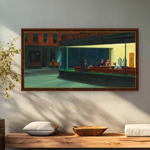 Edward Hopper - Nighthawks Leinwanddruck mit Rahmenoptionen