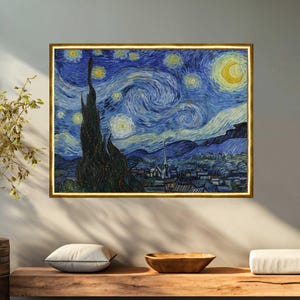 Van Gogh Starry Night Canvas Print: Framed Art Reproduction