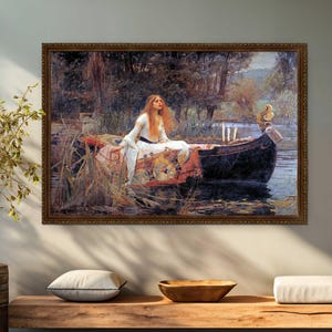 The Lady of Shalott printed on canvas by Waterhouse, Print after legend