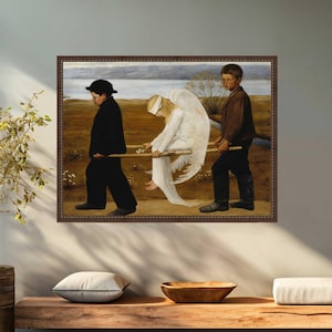 The Wounded Angel by Hugo Simberg canvas print with wooden frame options