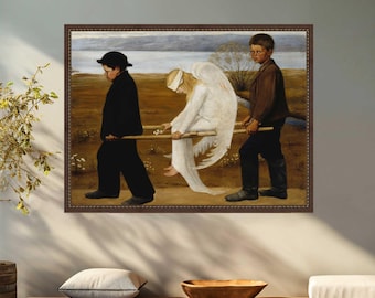 傷ついた天使の版画：ヒューゴ・シンベルグの絵画、北欧美術 - Etsy 日本