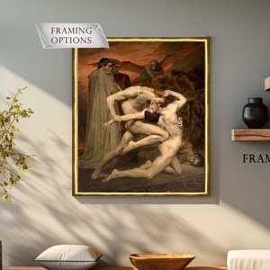 Bouguereau Dante and Virgil in Hell Canvas Print: Framed or Unframed