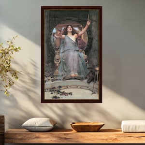 Circe Offering The Cup to Ulysses by John William Waterhouse canvas print, Greek mythology art