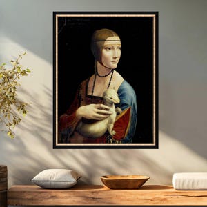 The Lady with Ermine by Leonardo da Vinci reproduction print on canvas
