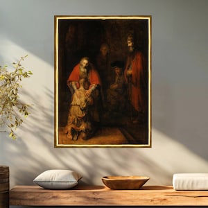 Return of Prodigal Son by Rembrandt van Rijn reproduction print on canvas