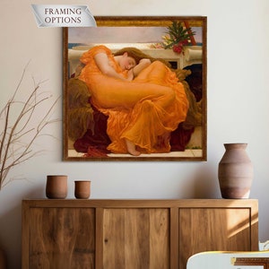 Frederic Leighton Flaming June Canvas Print: Pre-Raphaelite Art