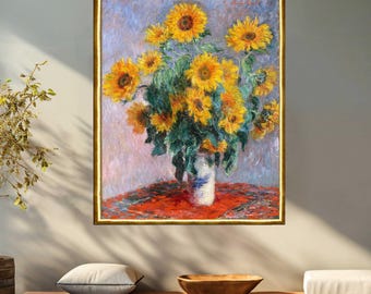 クロード・モネ - ひまわりの花束 1881年 美術館品質の手描き油絵複製