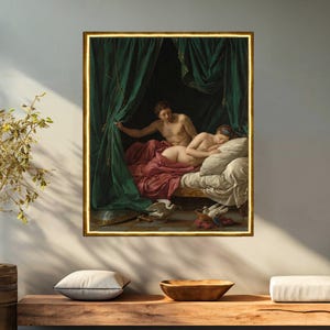 Mars and Venus by Louis Jean Lagrenee vintage canvas print