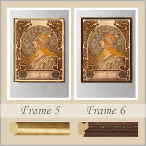 Zodiac by Alphonse Mucha printed on canvas with wooden frames