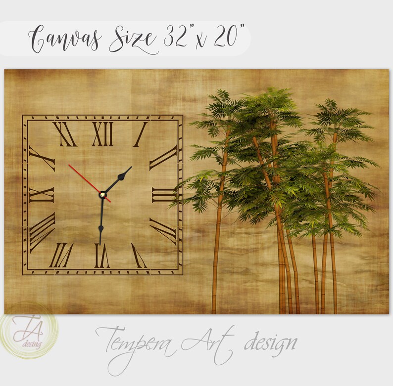 Clock Canvas Print Modern Wall Clock Canvas Clock Unique Etsy