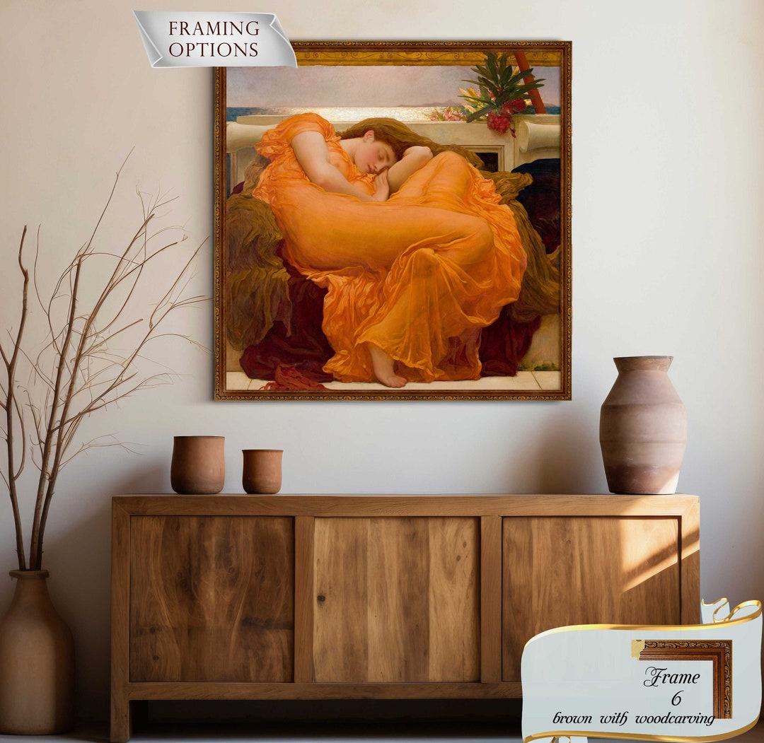 Frederic leighton flaming june leighton flaming june canvas print