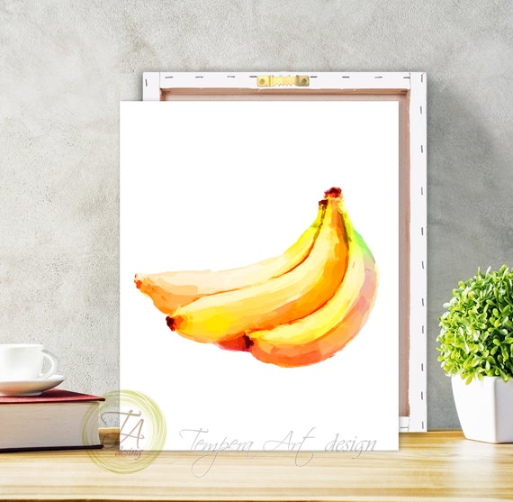 Bananen-Leinwand-Kunst, Bananen-Dekor, Banane Druck, Küche Druck, Bananen-Kunst-Dekor, Obst Küche Leinwand Bananen-Leinwand-Kunst, Bananen-Dekor, Banane Druck, Küche Druck, Bananen-Kunst-Dekor, Obst Küche Leinwand