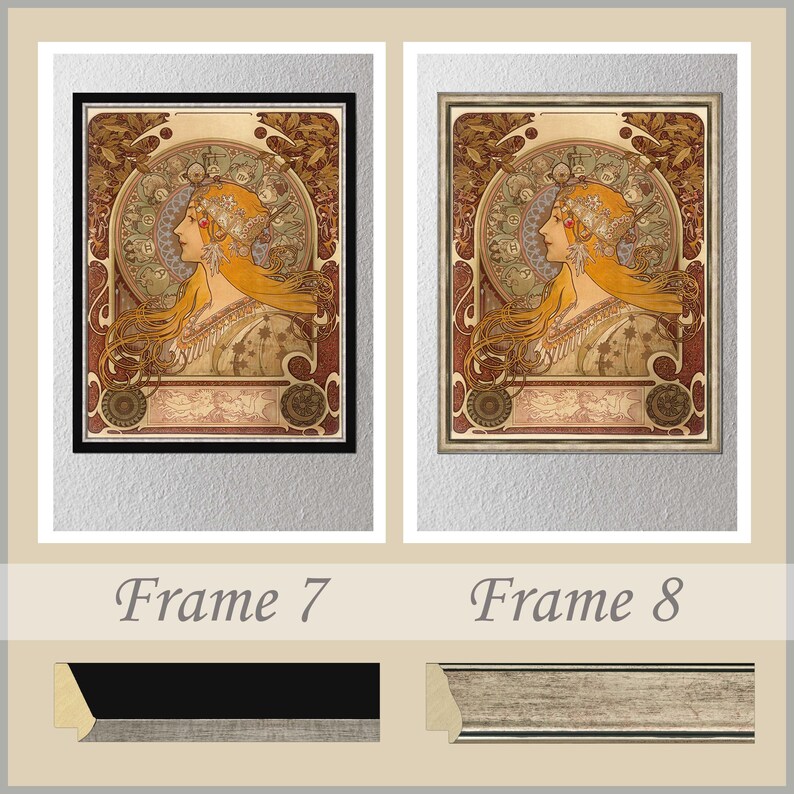 Zodiac by Alphonse Mucha printed on canvas frames