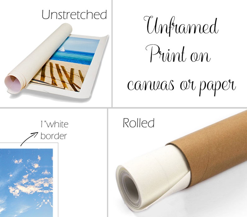 The print comes unframed, with additional borders to make it easier to frame, without losing the original size.