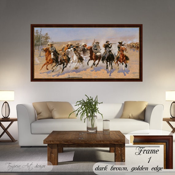 Frederic Remington, A Dash for the Timber, Remington print, Remington wall art, Dash for Timber art, Western painting