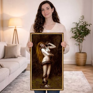John Collier's Lilith-canvasprint met houten lijstopties
