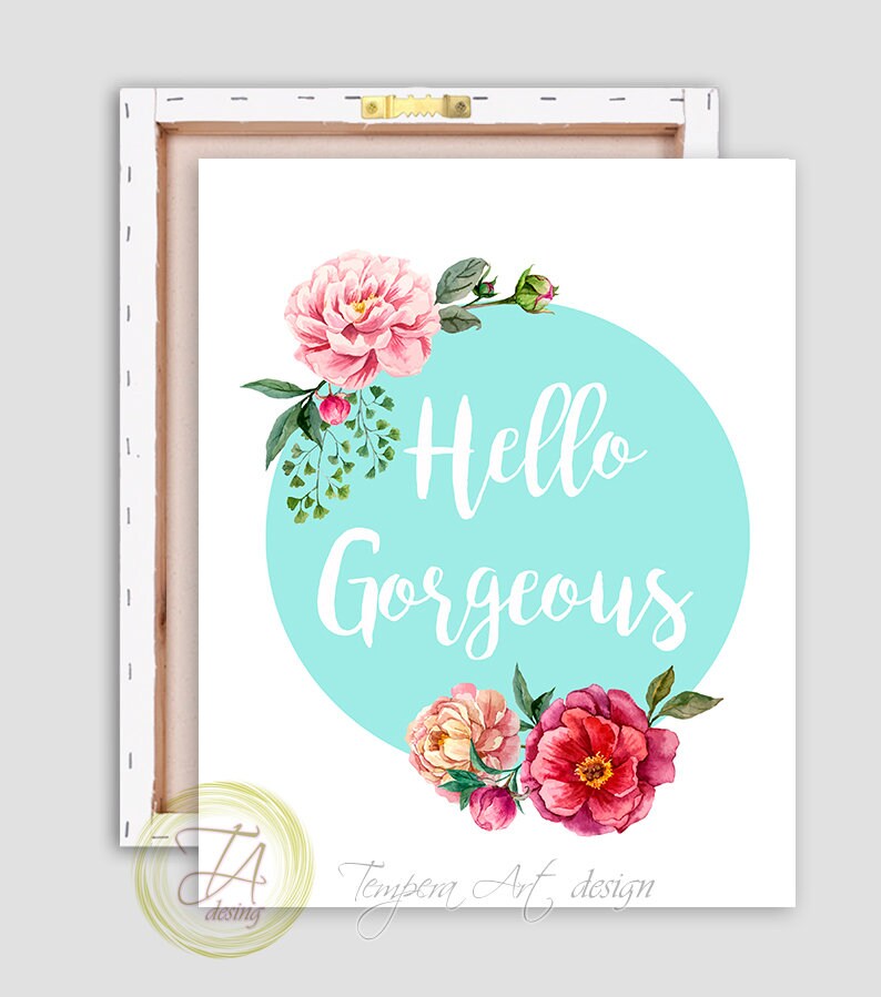 Hello Hello Print Canvas Wall Art Hello Etsy