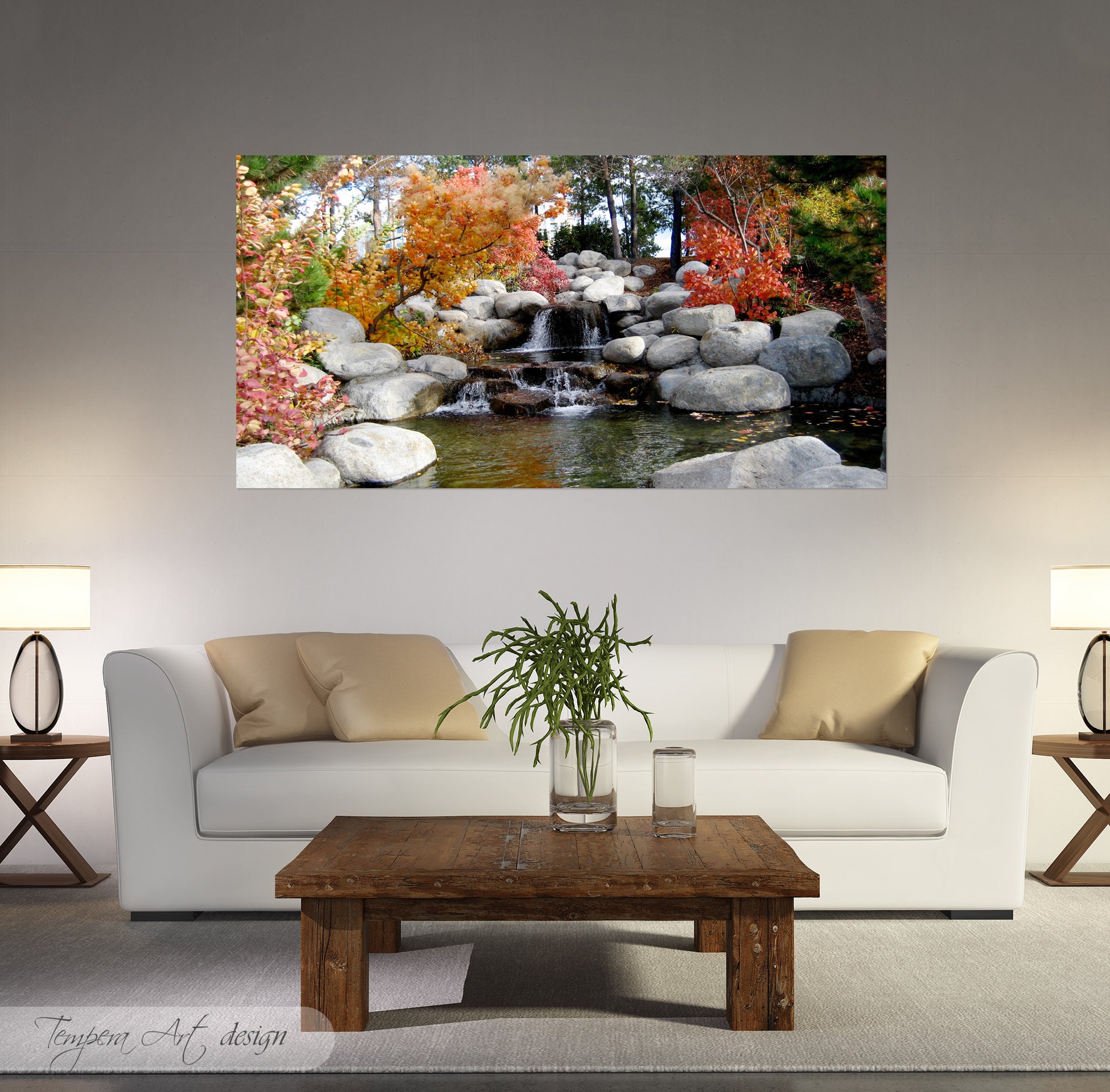 Zen Garden Canvas Print Asian Wall Art Japanese Art Print Etsy